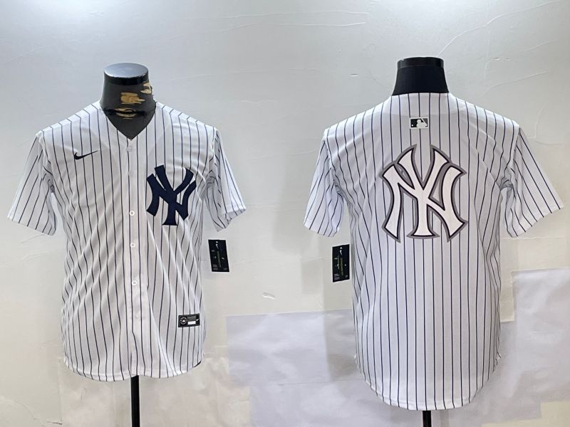 Men New York Yankees Blank White stripe Game 2024 Nike MLB Jersey style 102711